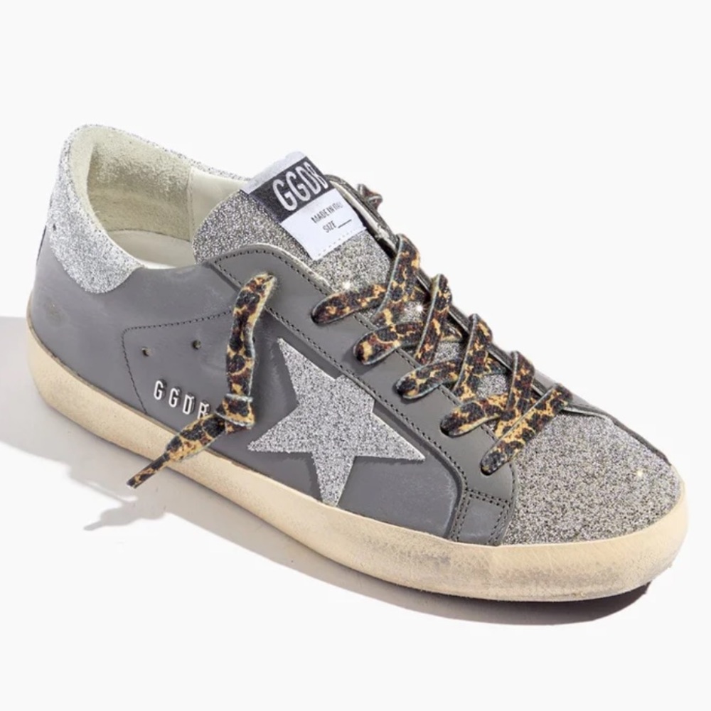 GOLDEN GOOSE Gray Sparkle Superstar - NEW